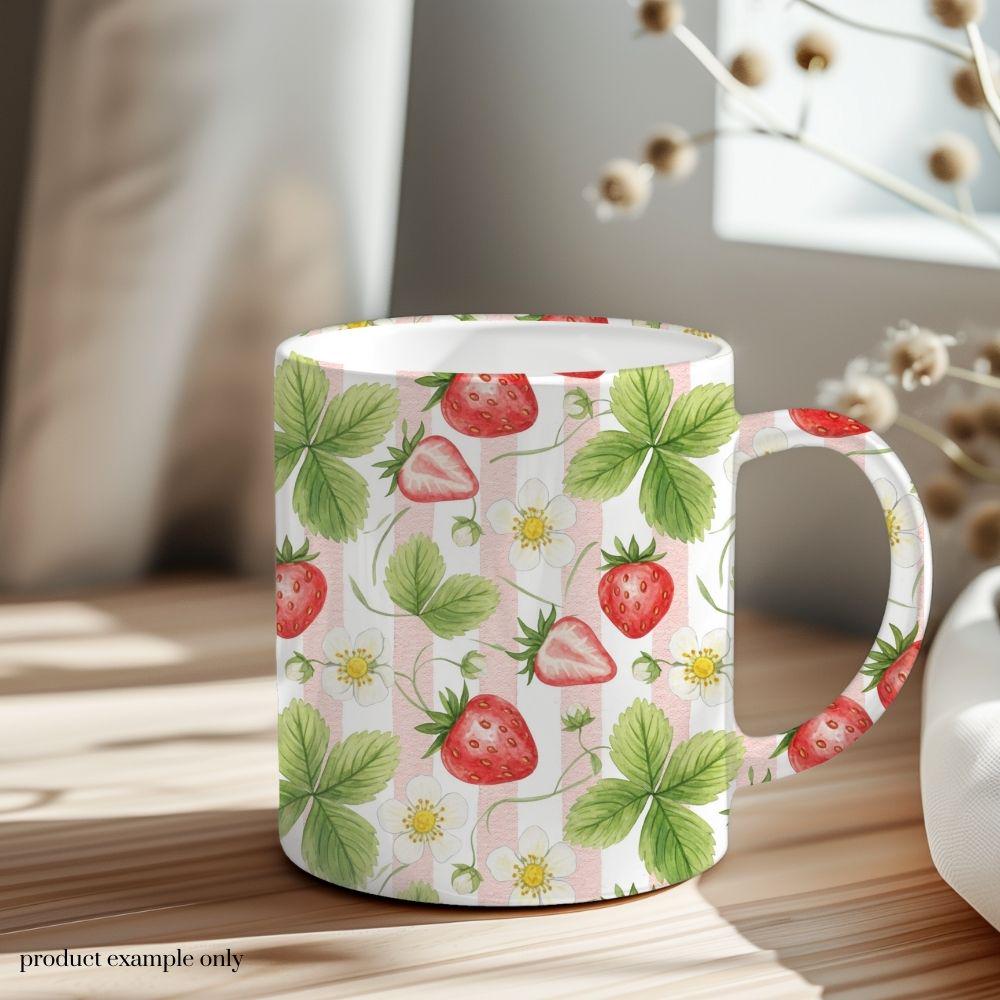 Strawberrry Seamless Design, Fruit Pattern, Summer Seamless Pattern