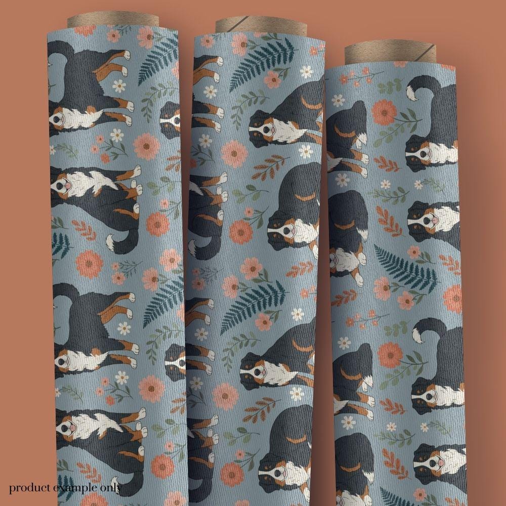 Bernese Mountain Dog Seamless Design, Berner Dog Pattern, Swiss Mountain Dog Seamless Pattern