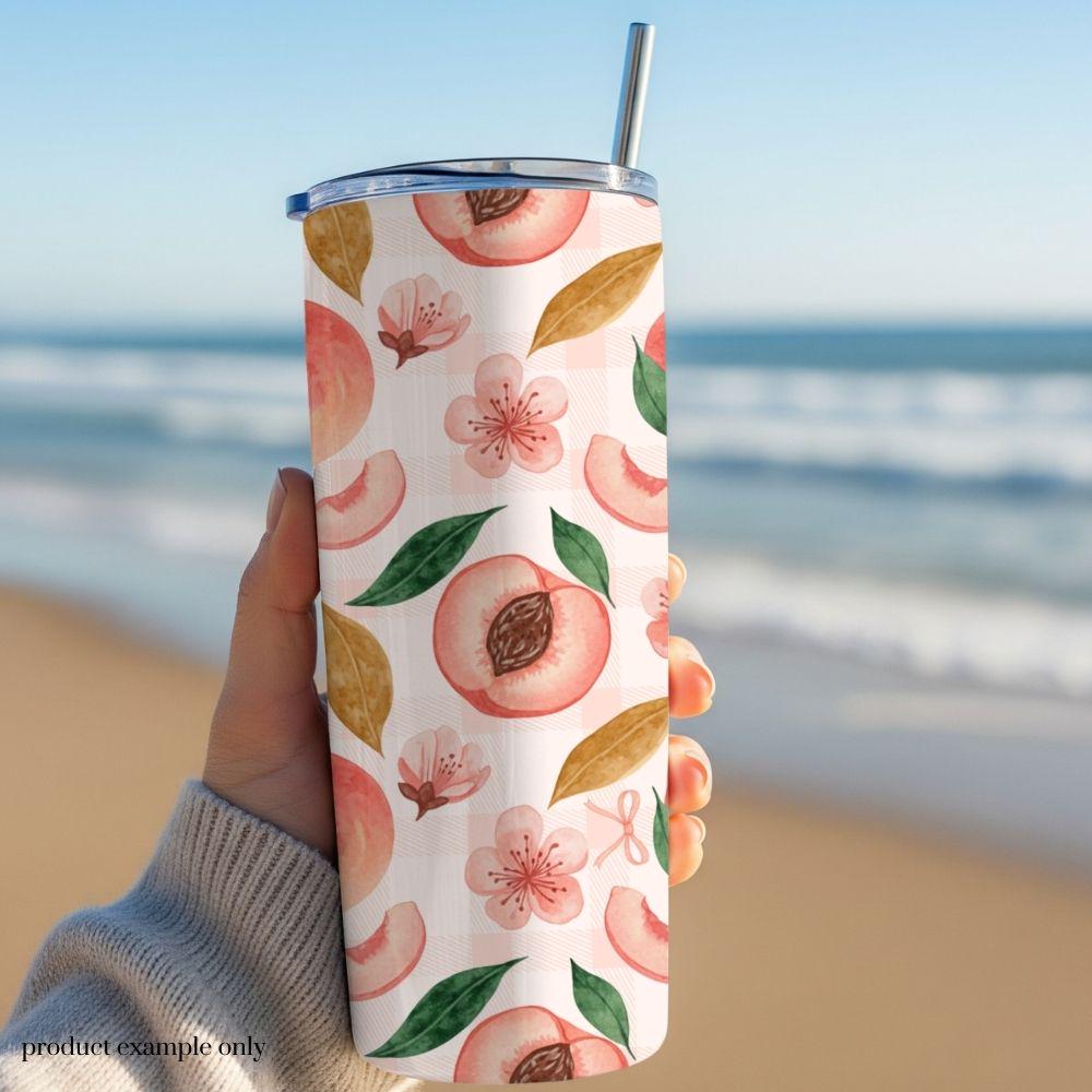 Peach Seamless Design, Fruit Pattern, Summer Seamless Pattern