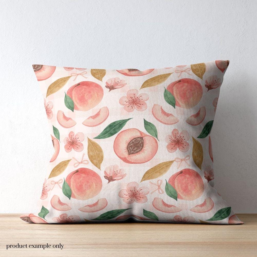 Peach Seamless Design, Fruit Pattern, Summer Seamless Pattern