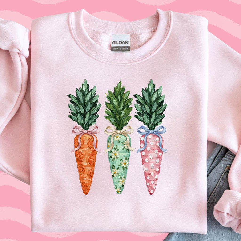 Faux Painted Easter PNG,  Faux Easter Carrots Design, Pastel Easter PNG