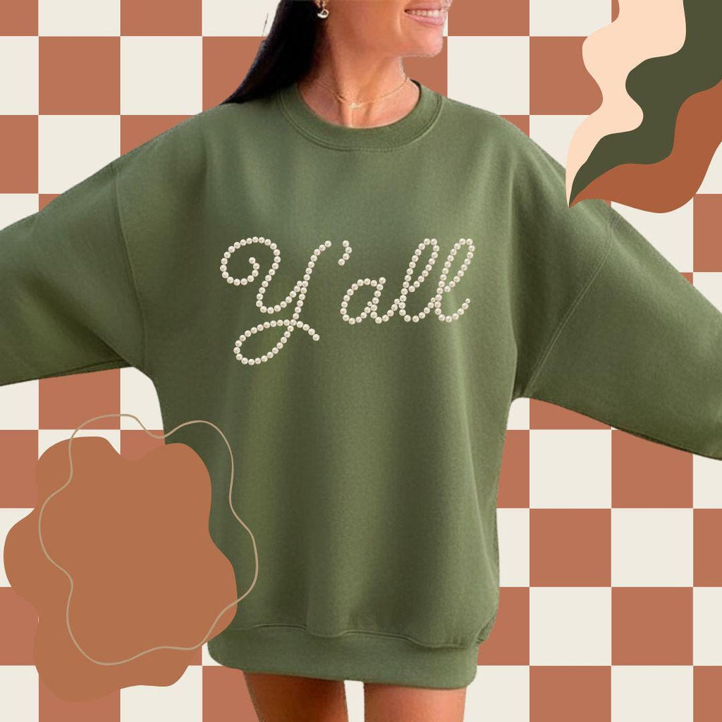 Y'all Pearl PNG, Southern Girl PNG, Cowboy Graphics, Western Cowgirl Png, Faux Pearl Png, Vintage Pearl PNG