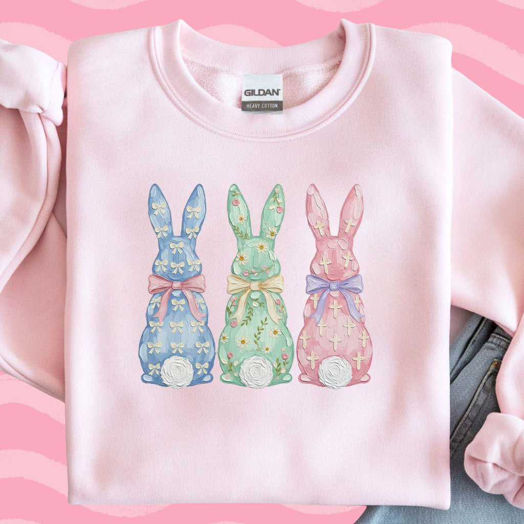 Faux Painted Easter PNG,  Faux Easter Bunny Design, Pastel Easter Bunny PNG