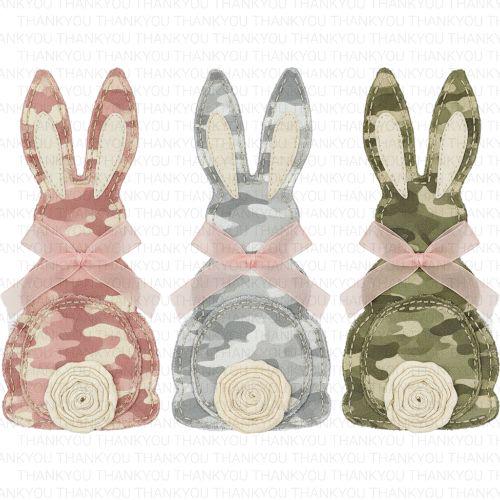 Faux Patchwork Easter PNG,  Faux Easter Bunny Design, Camo Easter Bunny PNG