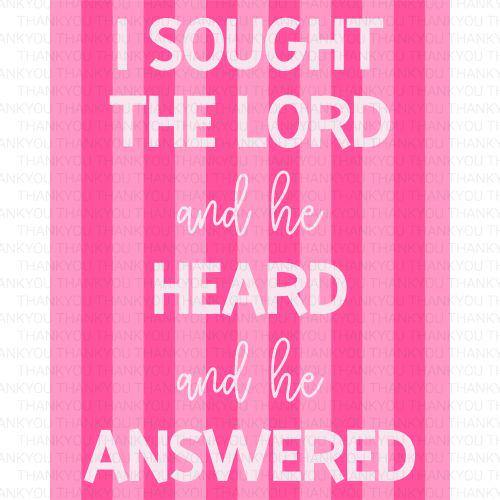 I Sought The Lord PNG, Preppy Christian PNG, I Trust In God Digital Design