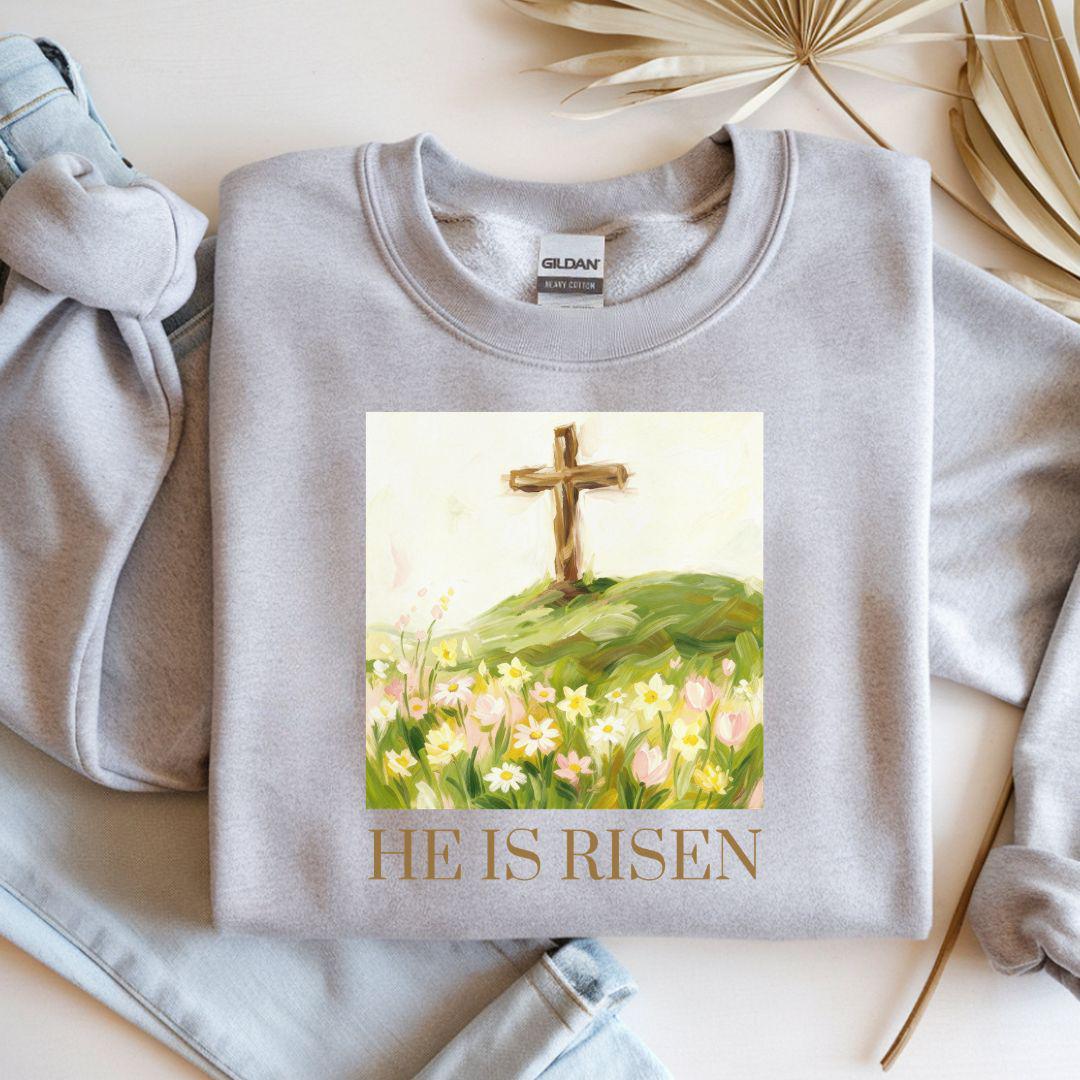 He Is Risen PNG, Brushstroke Easter PNG, Christian Easter Png, Easter Spring Png, He Is Not Here Png