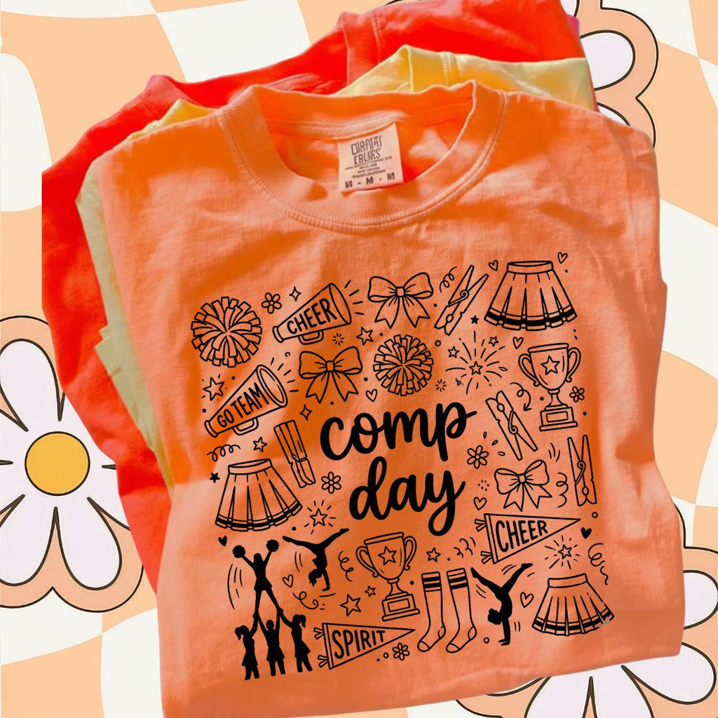 Comp Day PNG, Cheerleading Png, Cheerleader Png, Cheer Doodle Design, Cheer Mom, Cheer Competition, Cheer Comp Png
