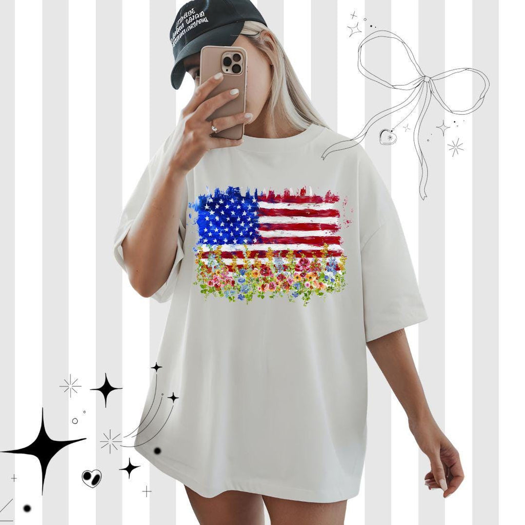 American Flag PNG, Brushstroke July 4th Png, Independence Day Png, Fourth of July Design, Faux Painting Png