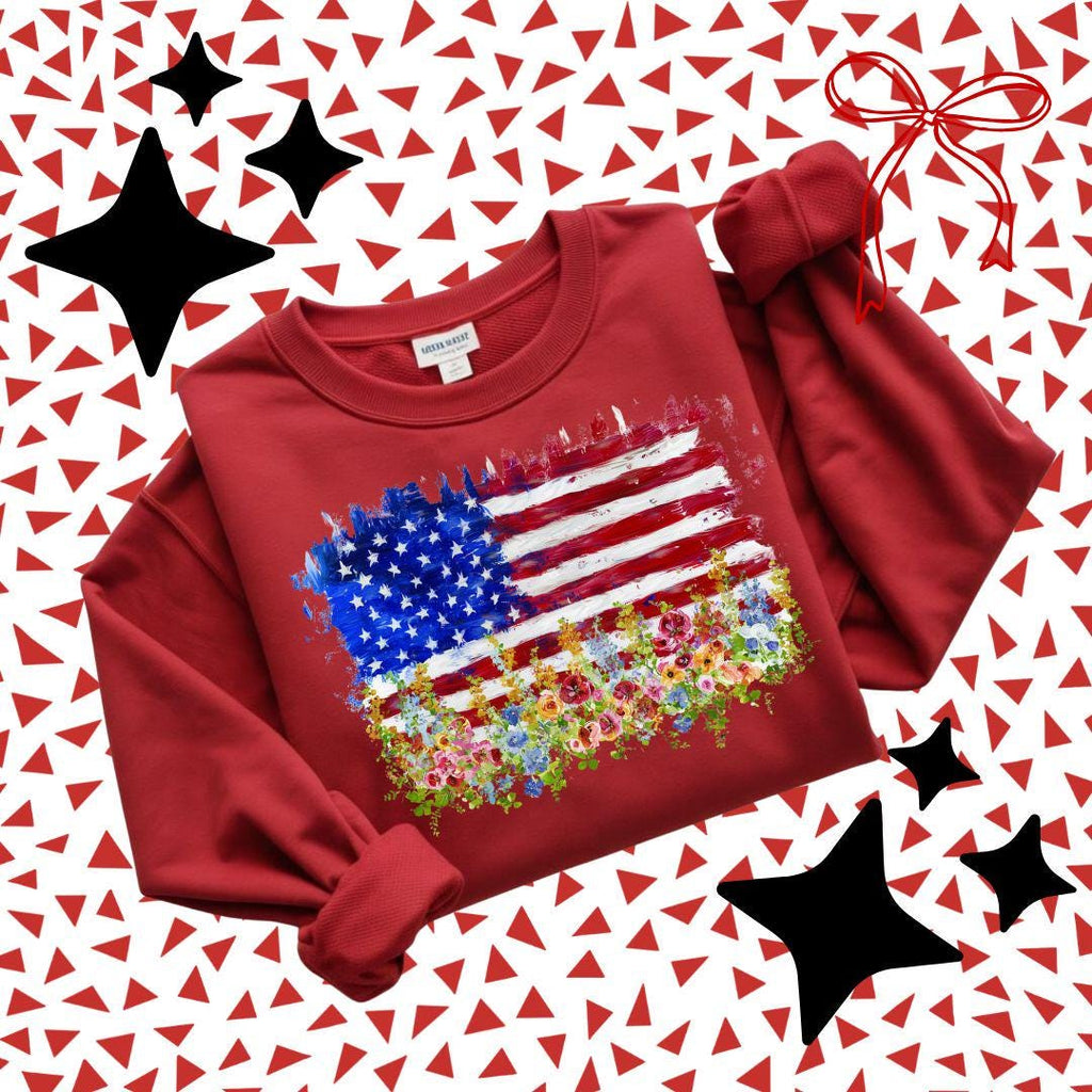 American Flag PNG, Brushstroke July 4th Png, Independence Day Png, Fourth of July Design, Faux Painting Png