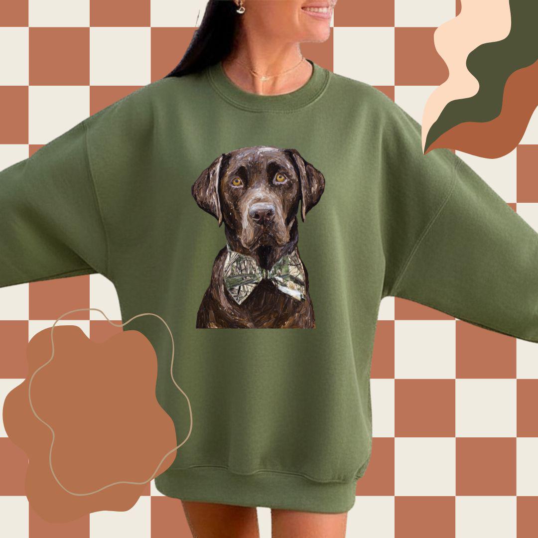 Chocolate Lab PNG, Brushstroke Camo Png, Hunting Dog Png, Labrador Design, Faux Painting Png