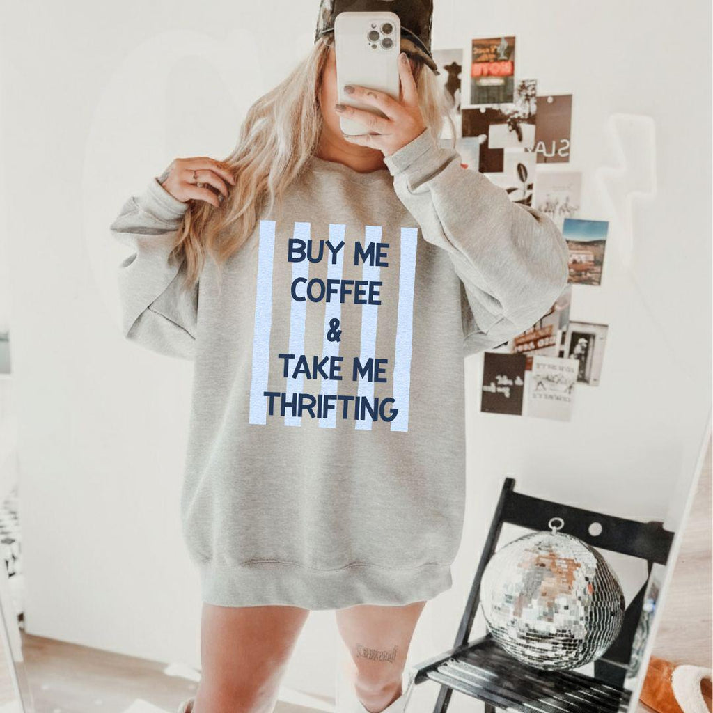 Buy Me Coffee and Take My Thrifting PNG,  Take Me Thrifting Digital Design, Coquette Thrifting PNG, Granny Hobbies Png, Thrifting Shirt