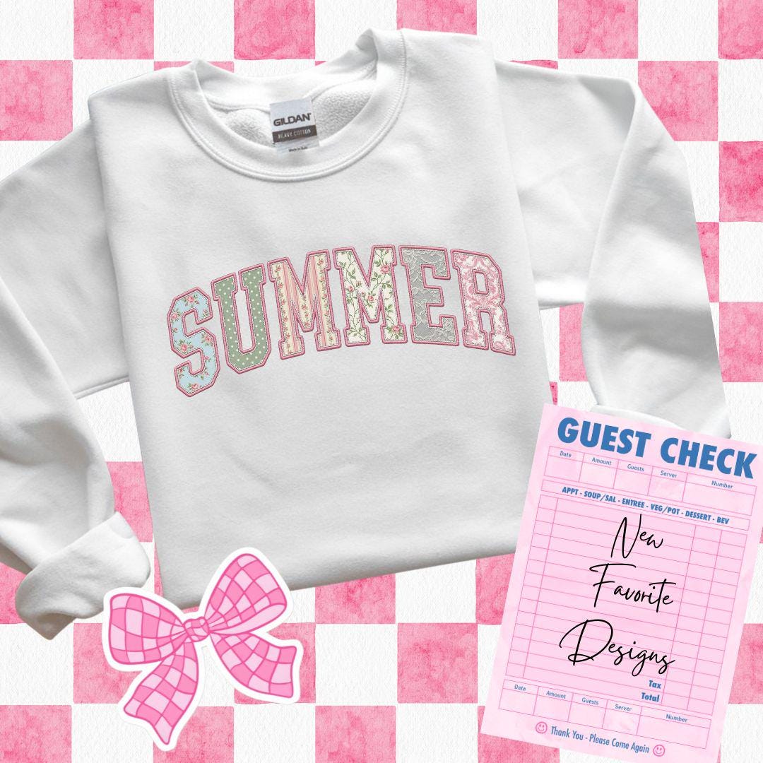 Summer Varsity PNG, Floral Varsity Summer Sublimation Design, Tshirt Design for Summer, Preppy Faith Graphic, Faux Quilted Png