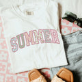 Summer Varsity PNG, Floral Varsity Summer Sublimation Design, Tshirt Design for Summer, Preppy Faith Graphic, Faux Quilted Png