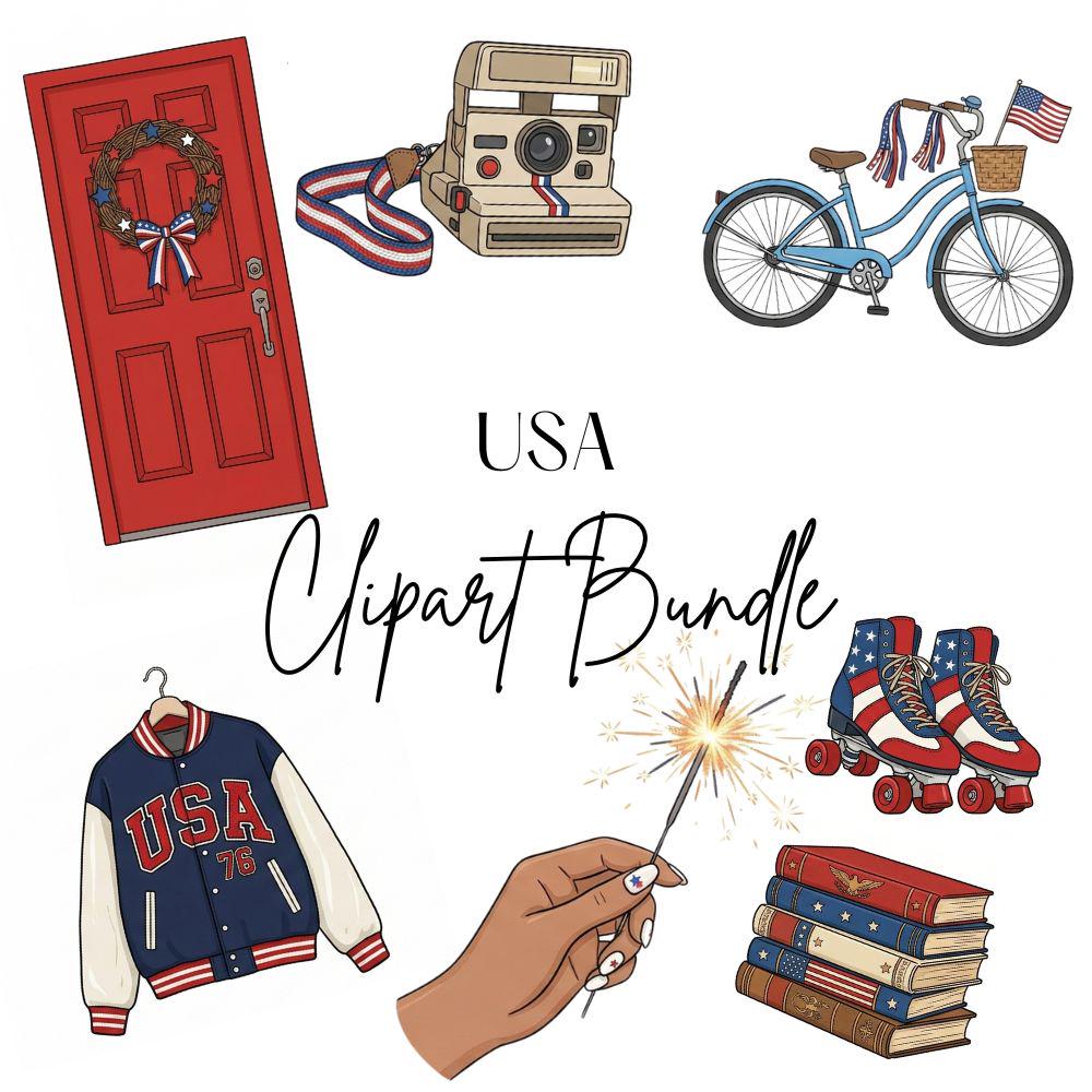 USA Clipart, 4th of July Clip Art, July 4th PNG, America Png, Fourth of July Digital Design