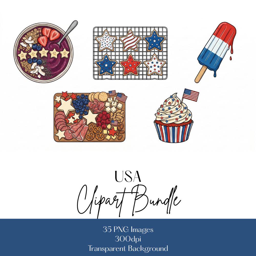 USA Clipart, 4th of July Clip Art, July 4th PNG, America Png, Fourth of July Digital Design