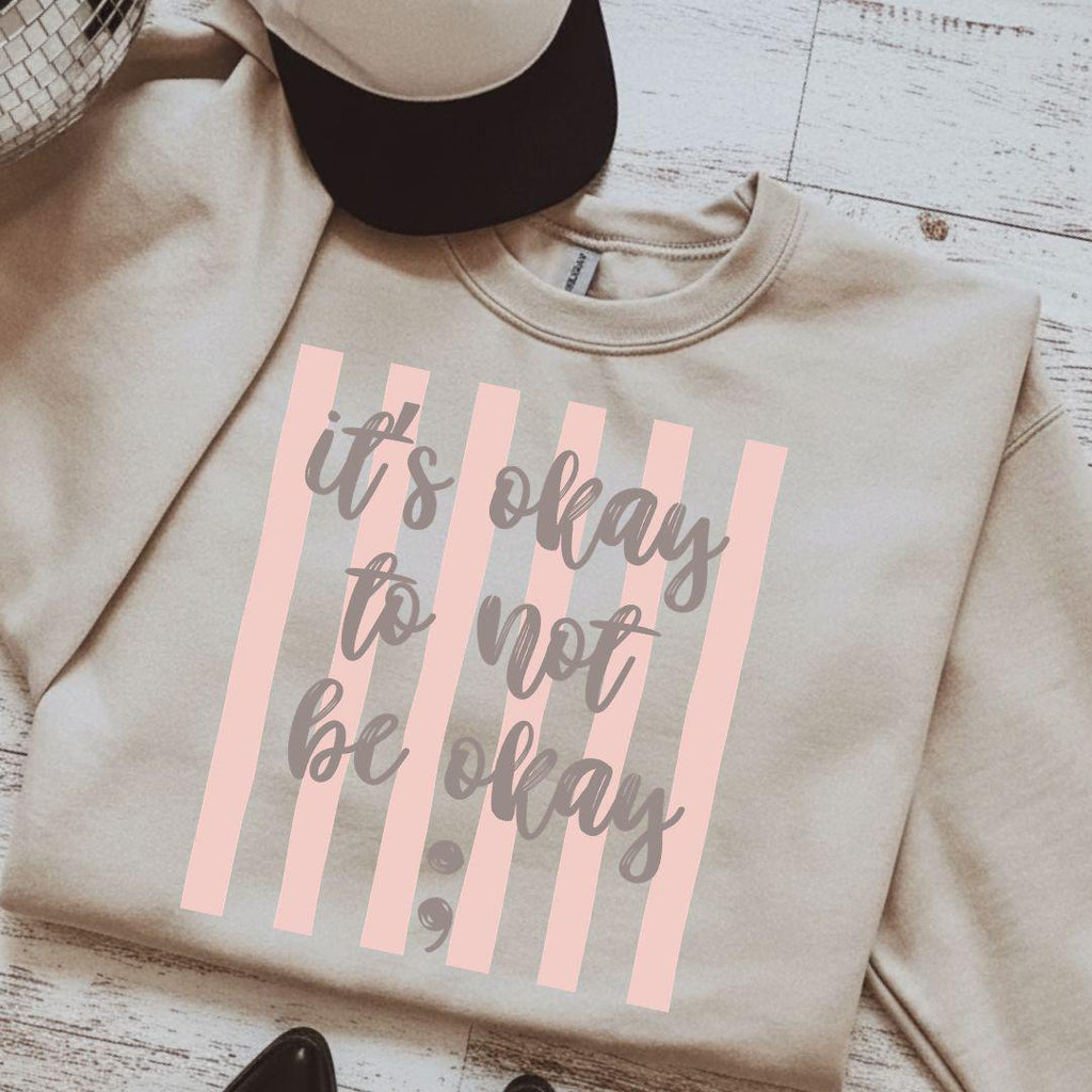 It's Ok To Not Be Ok Png, Stripes PNG, Semicolon Design, Mental Health Shirt, You Matter Design