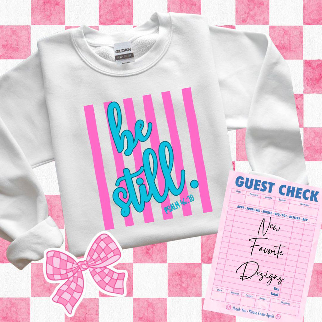 Be Still Png, Stripes PNG, Christian Digital Design, Faith Shirt, Pslam Sublimation Design, Bible Verse Png, Preppy Faith Png