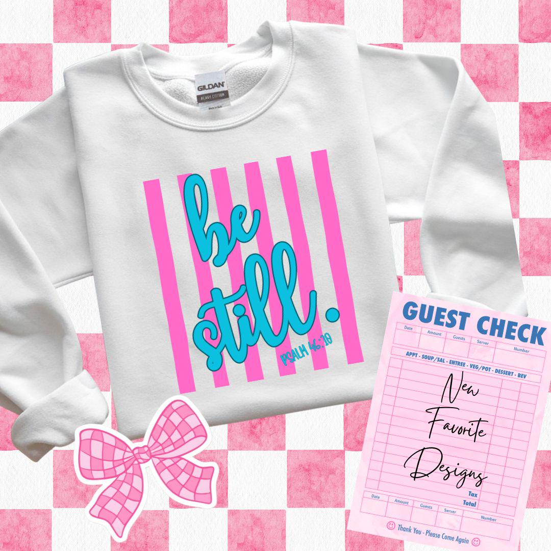 Be Still Png, Stripes PNG, Christian Digital Design, Faith Shirt, Pslam Sublimation Design, Bible Verse Png, Preppy Faith Png