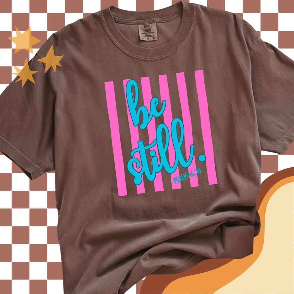 Be Still Png, Stripes PNG, Christian Digital Design, Faith Shirt, Pslam Sublimation Design, Bible Verse Png, Preppy Faith Png