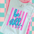 Be Still Png, Stripes PNG, Christian Digital Design, Faith Shirt, Pslam Sublimation Design, Bible Verse Png, Preppy Faith Png