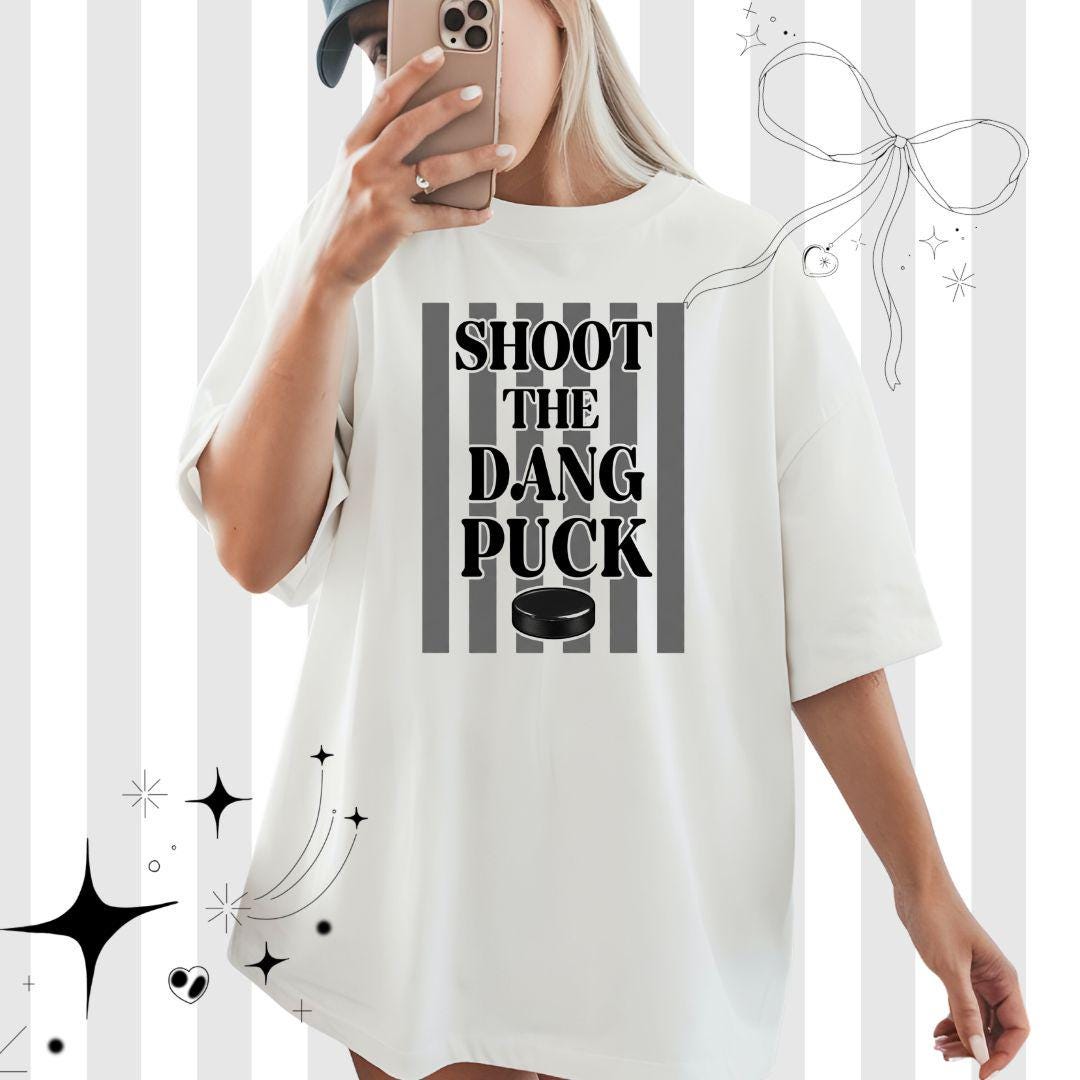 Shoot The Dang Puck, Hockey PNG, Ice Hockey Png, Hockey Mama Png, Hockey Doodle Design, Hockey Mom, Winter Sports