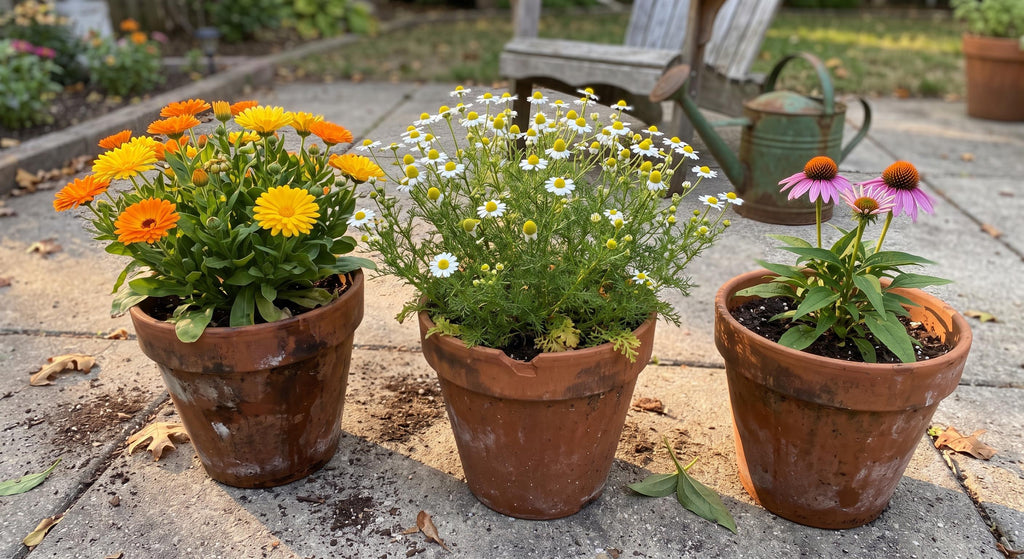 Mom's Herb Cabinet, Herbal Tea Garden Seed Kit  Calendula, Chamomile & Echinacea