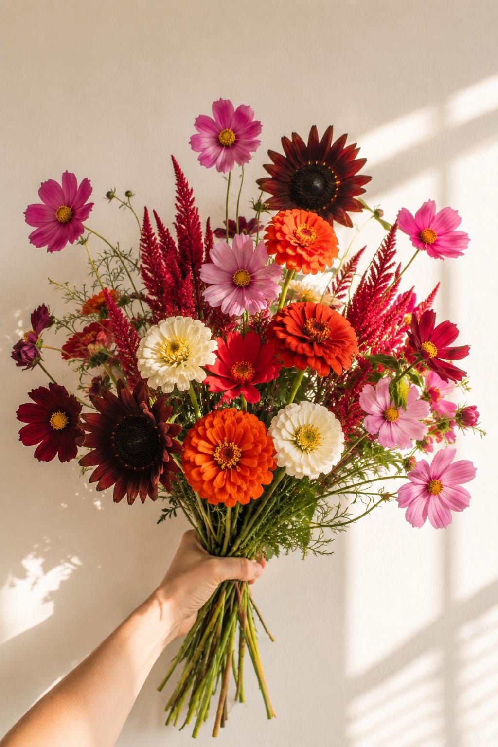 Fast Fall Color Cutting Garden Seed Kit | Zinnia Cosmos Sunflower Celosia | Beginner Flower Garden | Fills 4x8 Bed